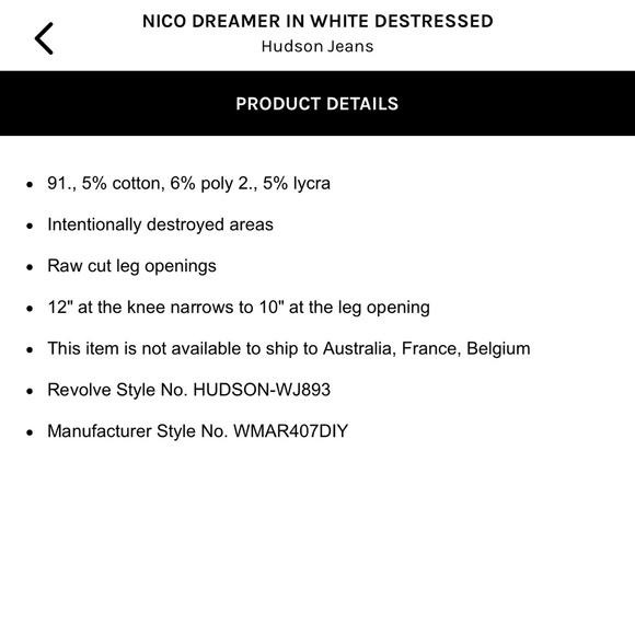 Hudson Nico Dreamer Denim in White Distressed - Picture 4 of 11